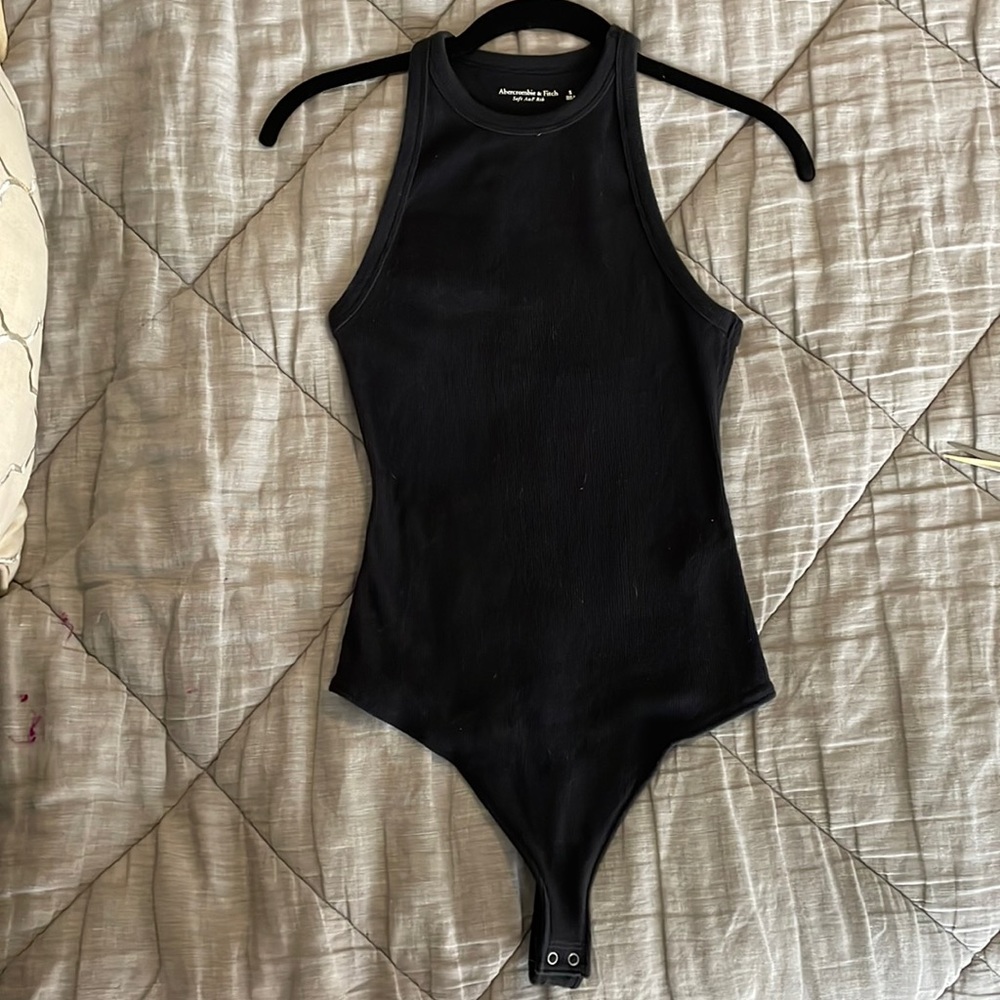 Ribbed bodysuit, black